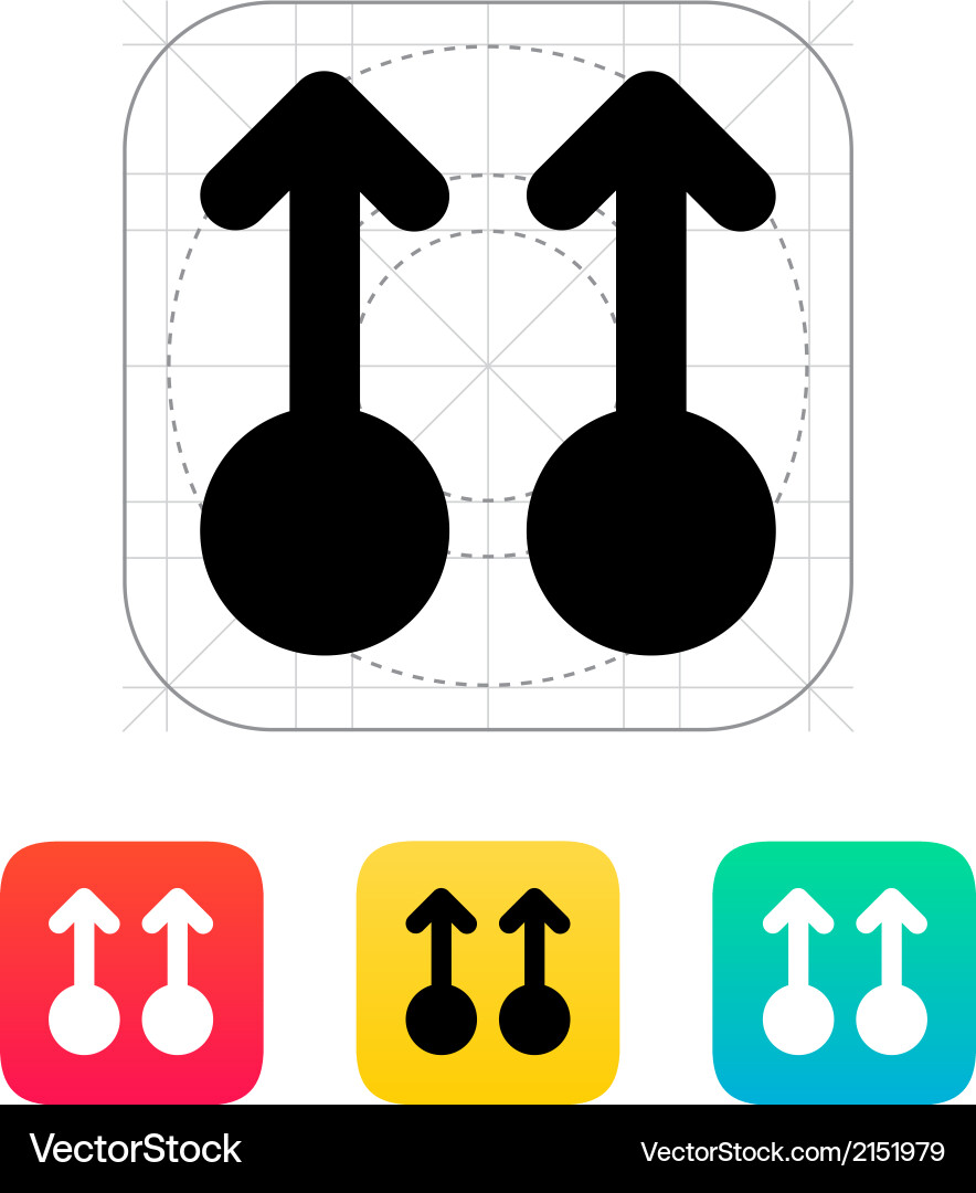 Two finger drag up gesture abstract icon Vector Image
