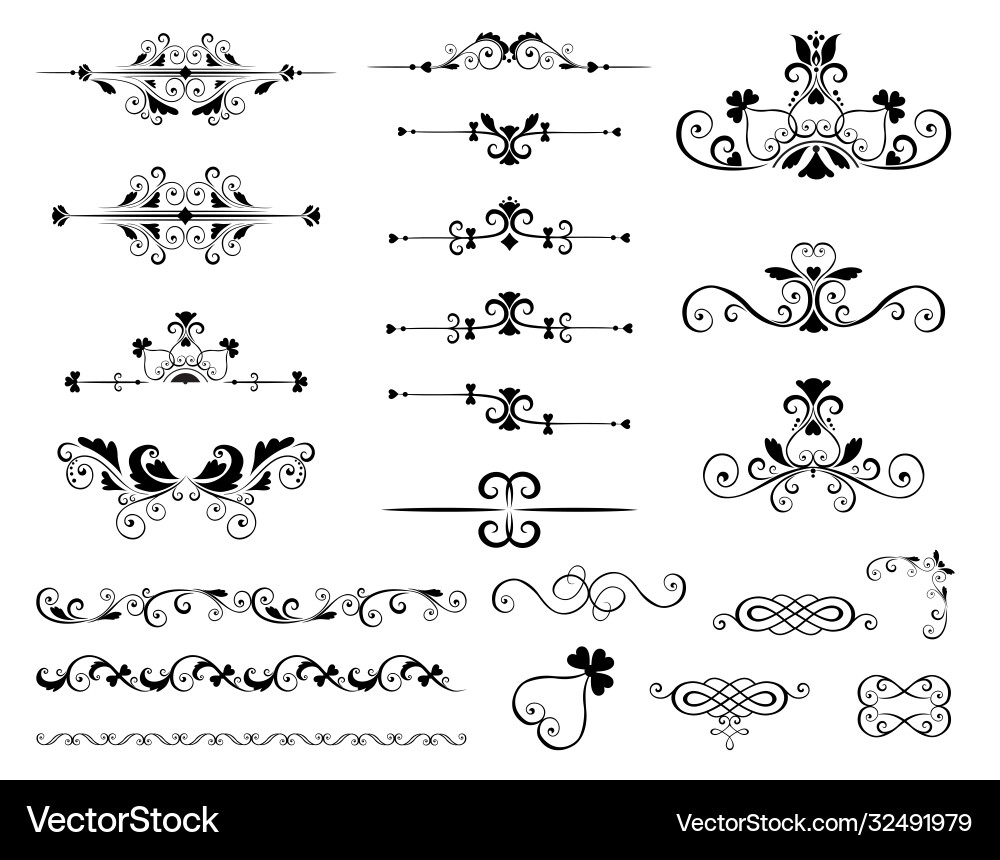 Variety vintage ornaments set Variety vintage ornaments set Vector Image