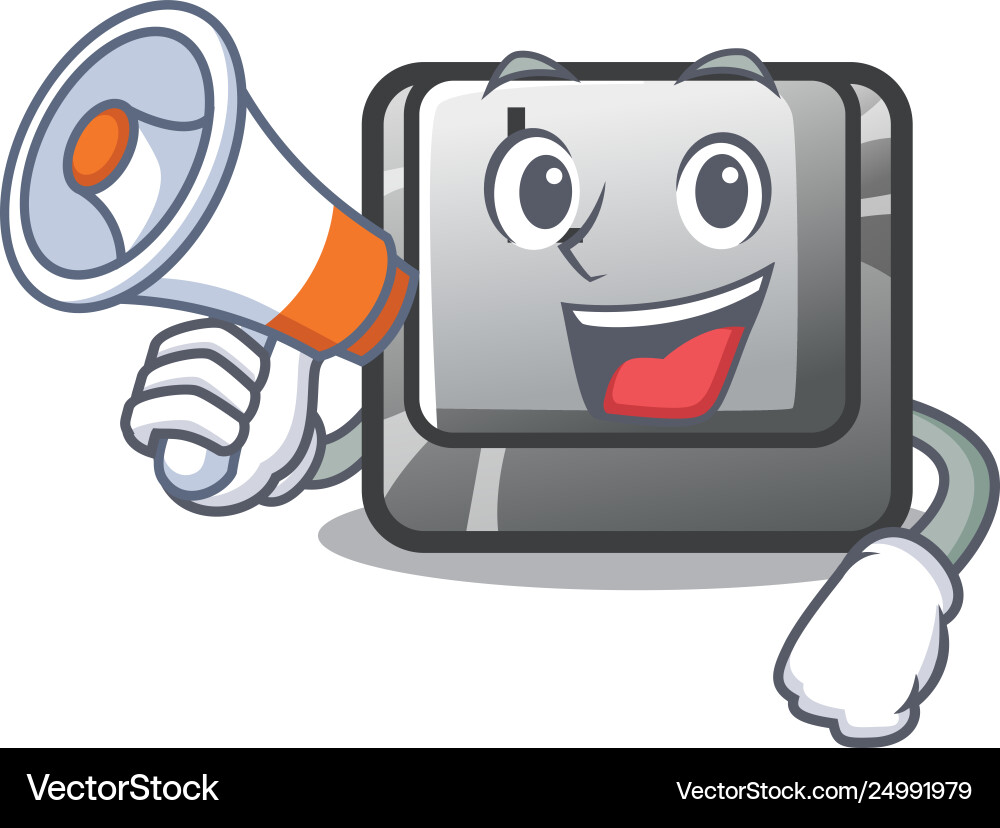 With megaphone button l attached to character With megaphone button l attached to character vector image