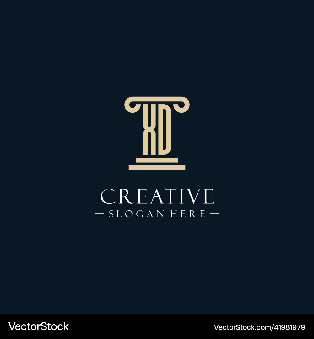 Xd initial monogram logos with pillar shapes style Xd initial monogram logos with pillar shapes style Vector Image