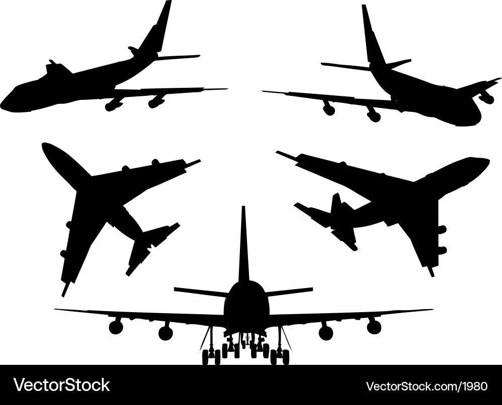 Airplane Silhouettes vector image
