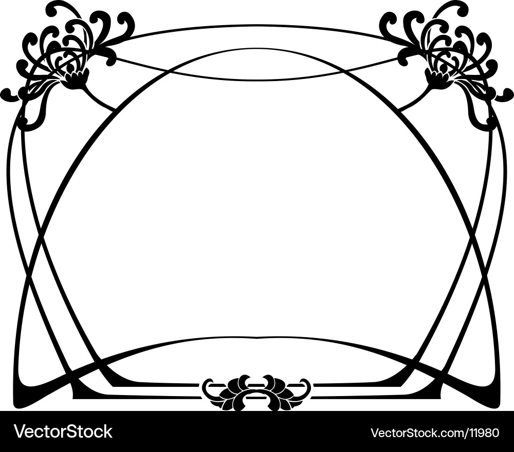 Art Deco Floral Frame Vector Image