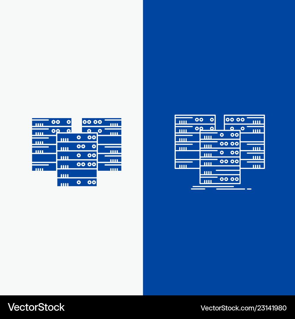 Center centre data database server line and glyph Center centre data database server line and glyph vector image