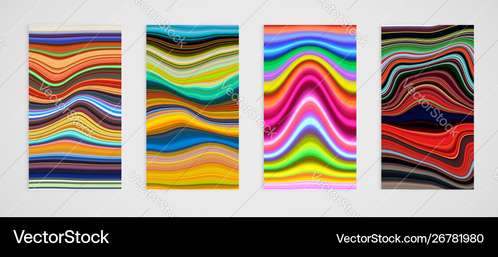 Colorful set four line pattern Colorful set four line pattern vector image