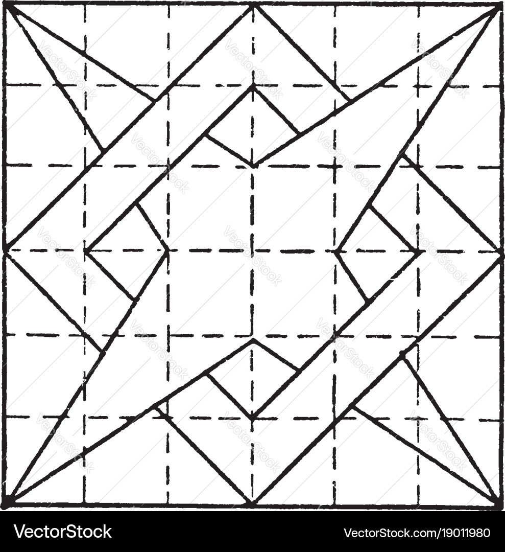 Constructing 4 point star overlapping box pattern vector image
