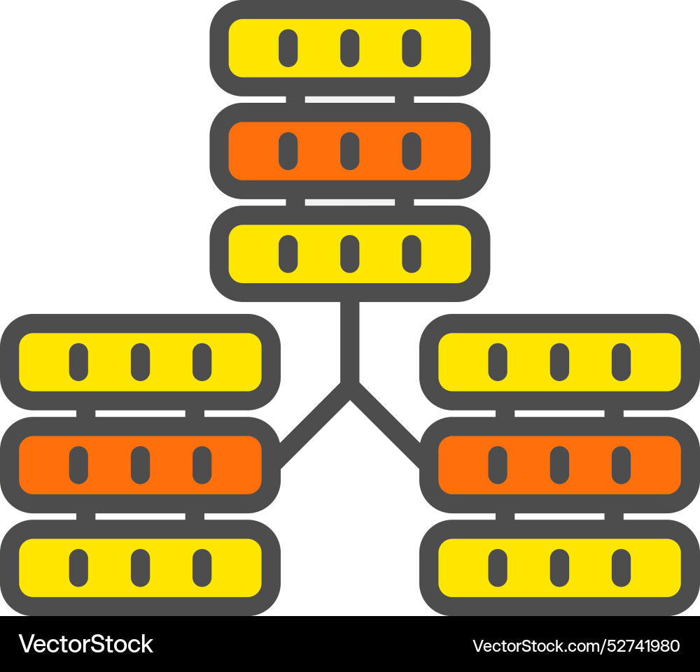 Database line filled icon design Vector Image