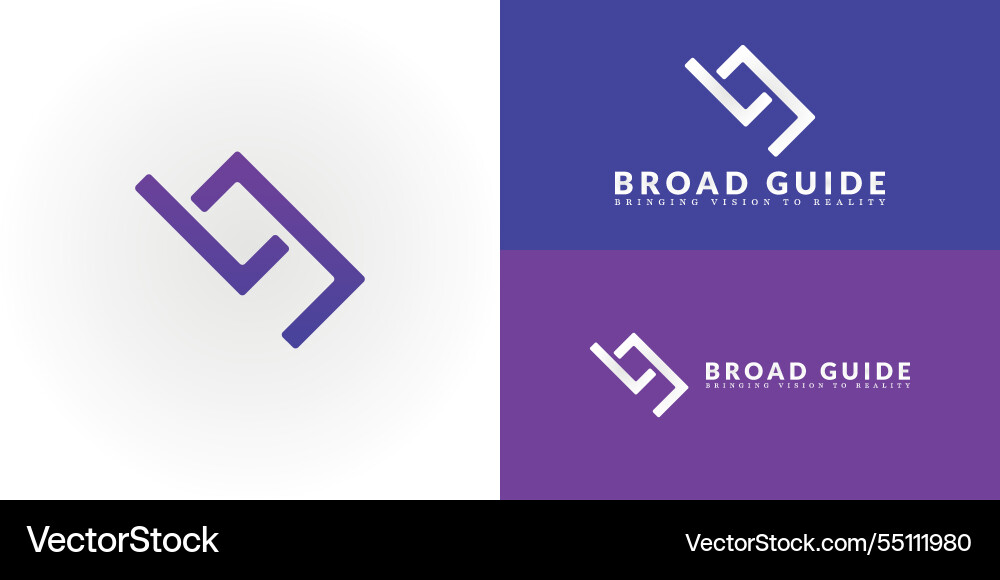 Dynamic logo design features the initials bg Dynamic logo design features the initials bg Vector Image