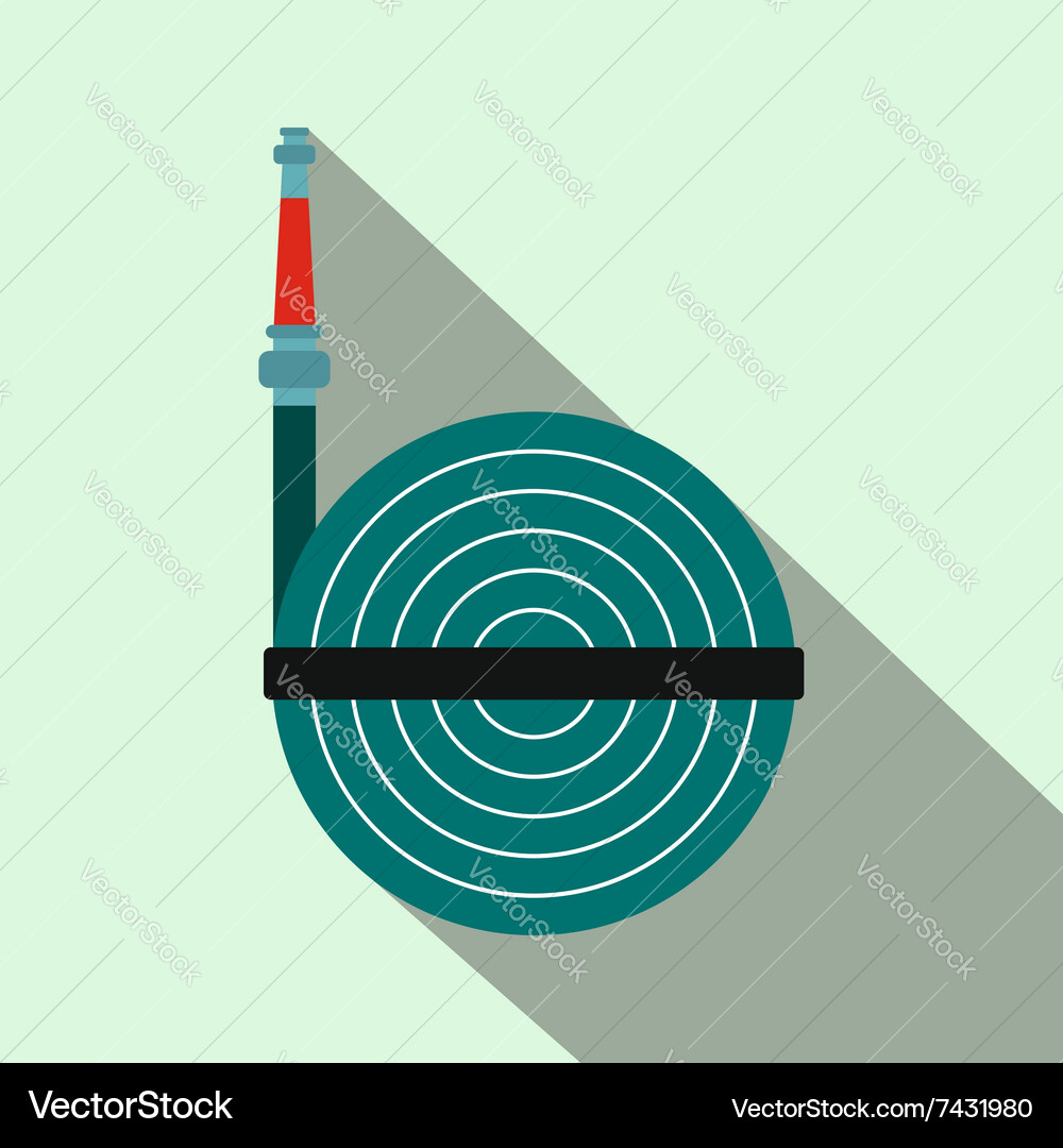 Fire hose winder roll reels flat icon Vector Image