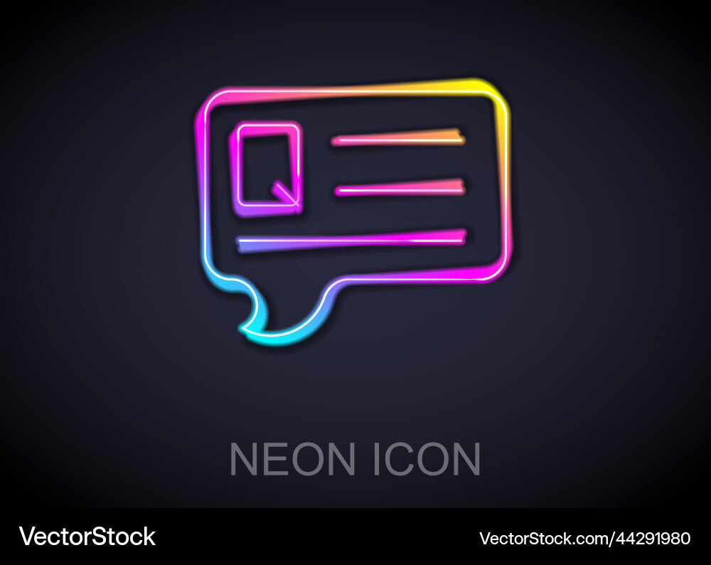 Glowing neon line speech bubbles with question Glowing neon line speech bubbles with question vector image