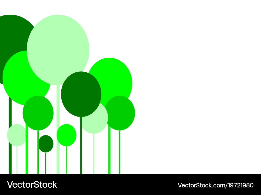 Green trees with empty space to write vector image