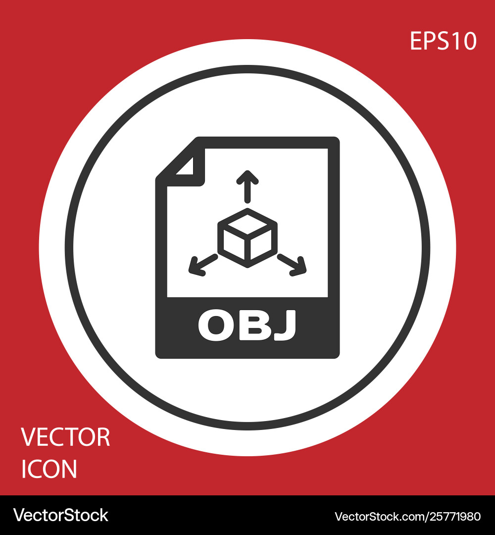 Grey obj file document icon download button Grey obj file document icon download button Vector Image