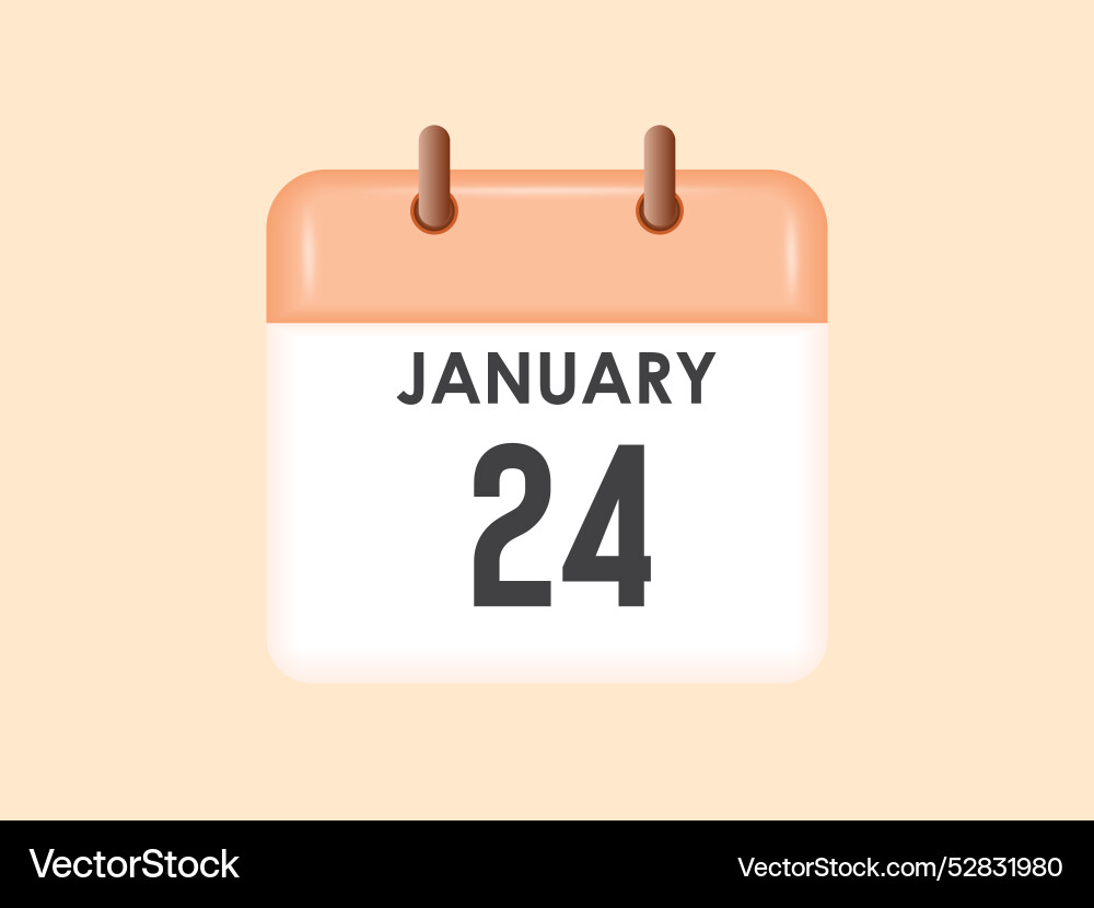 January 24 - calendar and time planner daily Vector Image