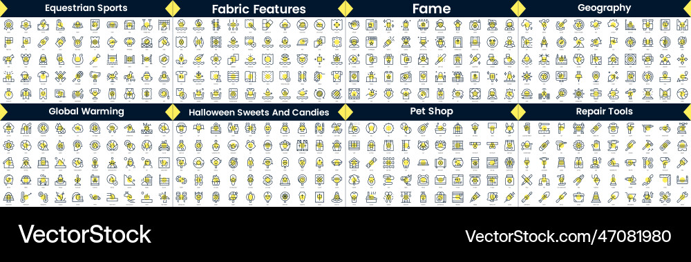Linear style icons pack in this bundle include Vector Image