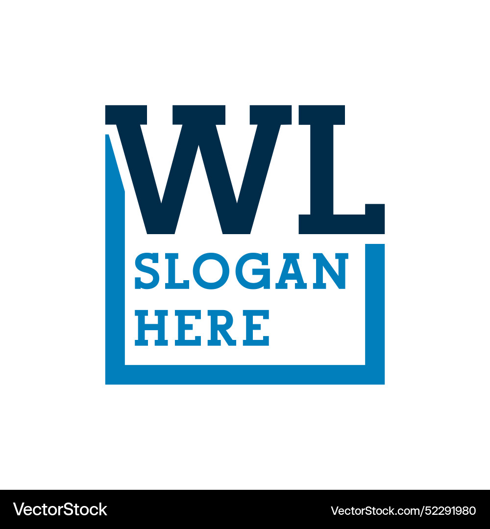 Minimal initials logo letters w and l wl initial Vector Image