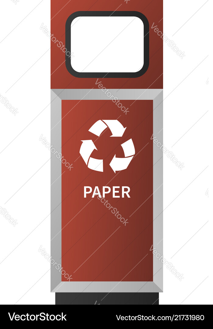 Paper garbage bin mockup realistic style Paper garbage bin mockup realistic style vector image
