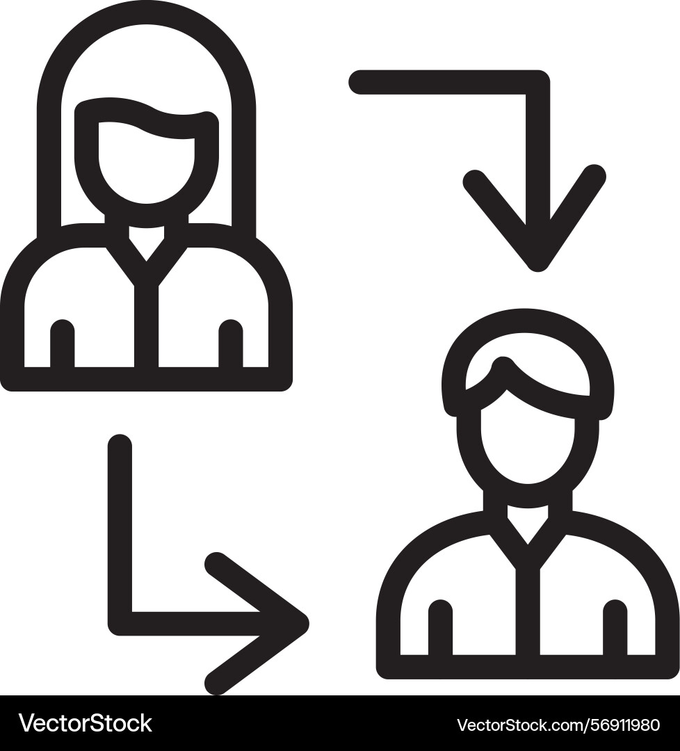 Peer learning linear style icon design Vector Image