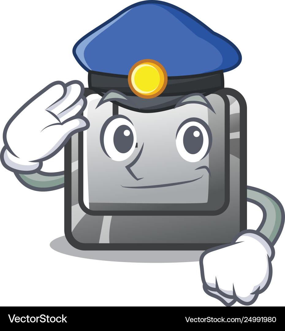 Police button l attached to character keyboard vector image