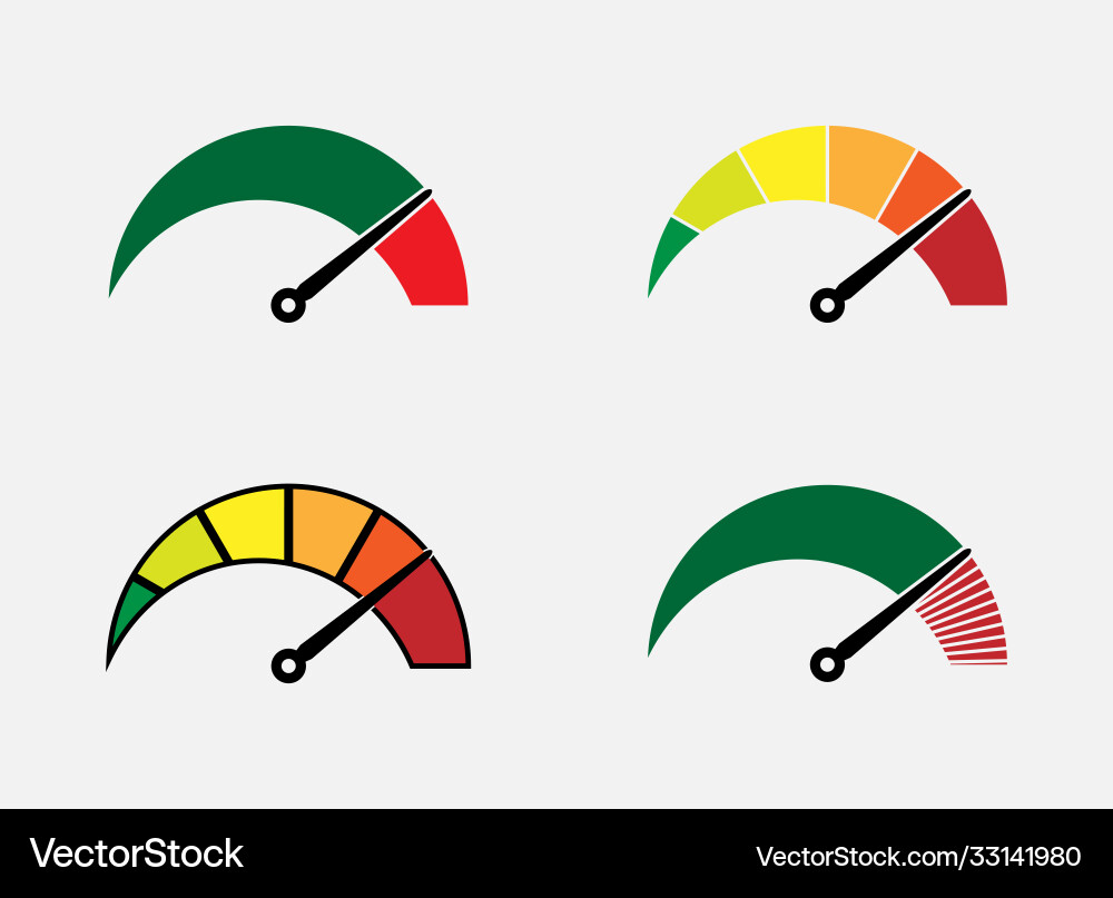Set abstract color scale and arrow symbols vector image