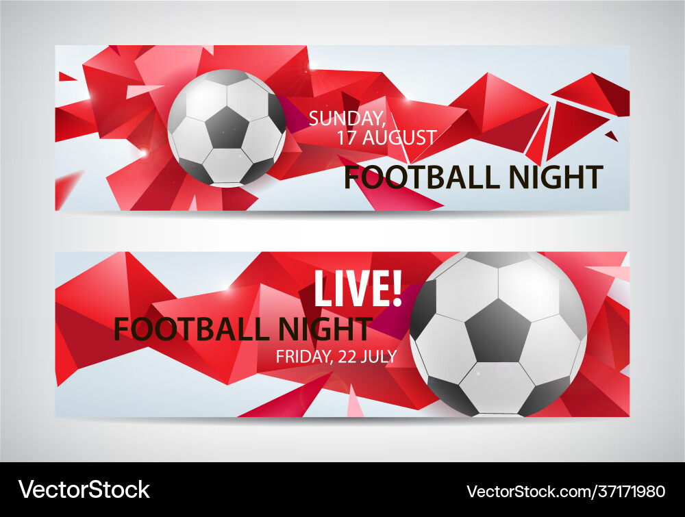 Set Sport Fußball Banner facettiert Set Sport Fußball Banner facettiert vektorbild