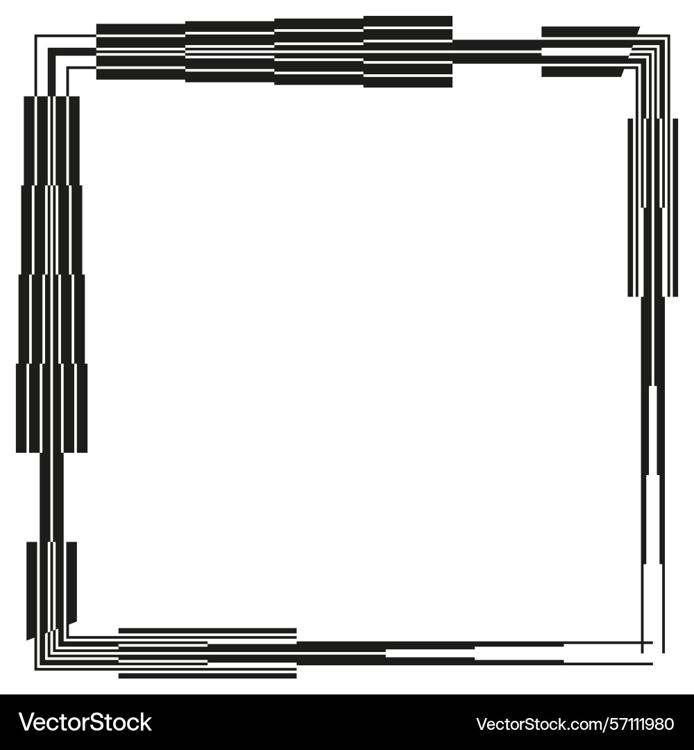 Square border element abstract line shape linear Square border element abstract line shape linear Vector Image