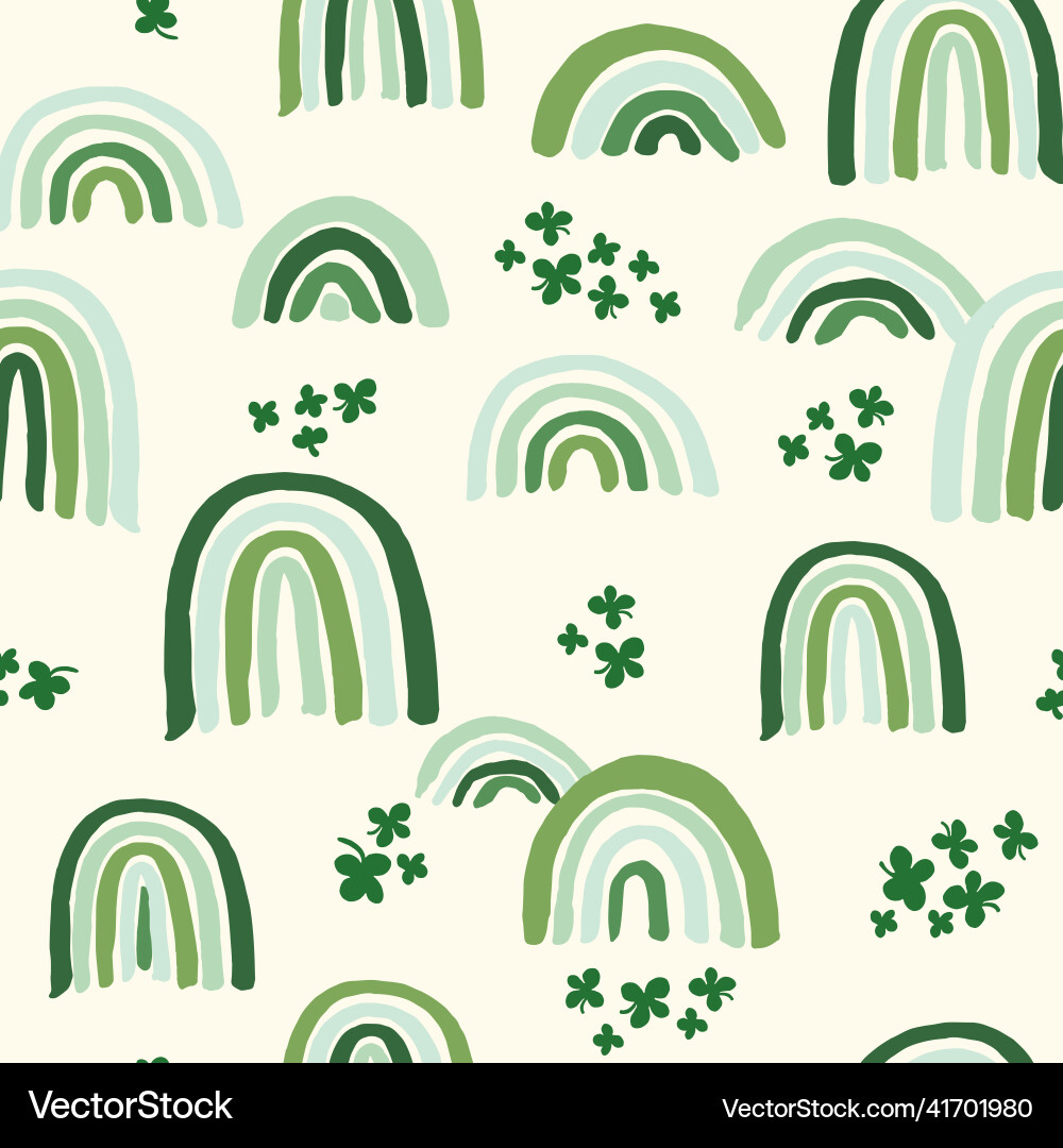 St. Patrick's Day Shamrock Repeat Pattern vector image