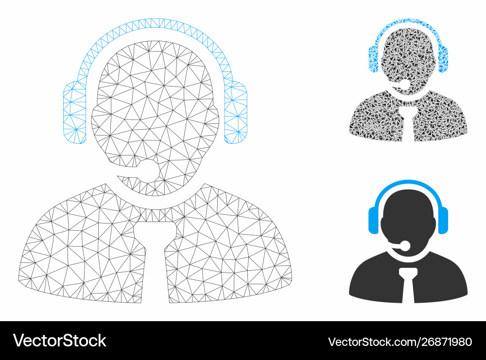 Support manager mesh 2d model and triangle Support manager mesh 2d model and triangle vector image