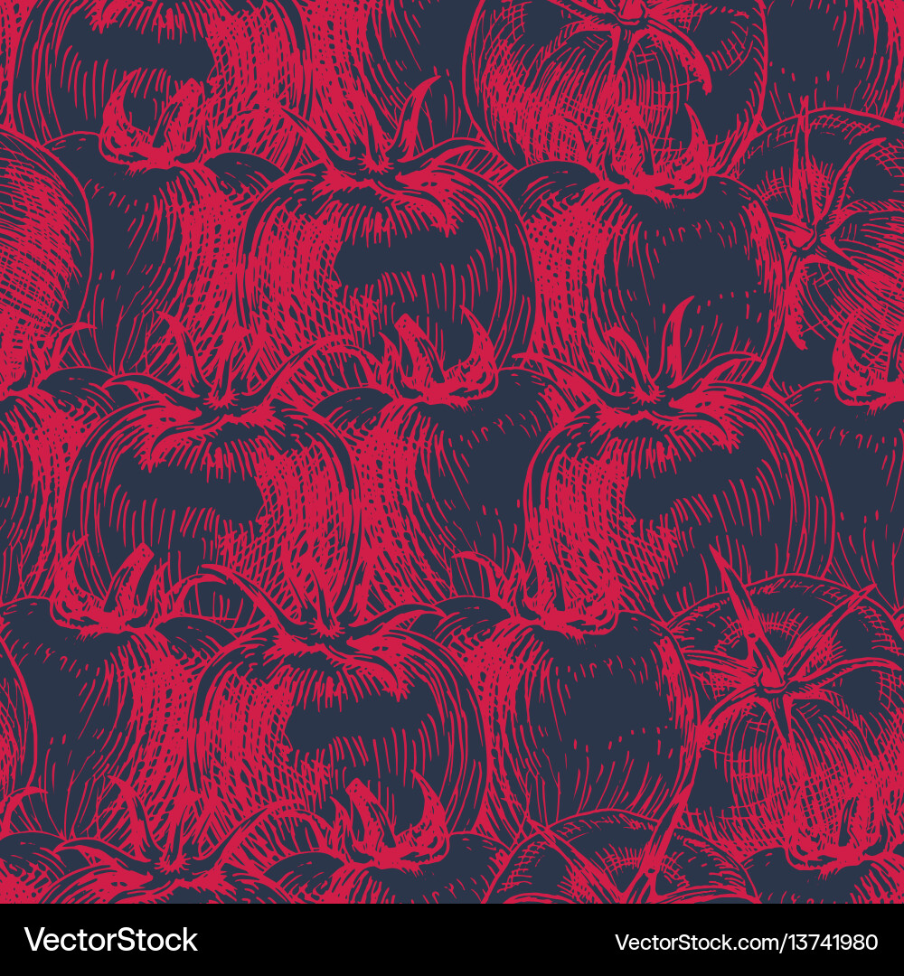 Tomato Pattern - Retro & Rustic vector image
