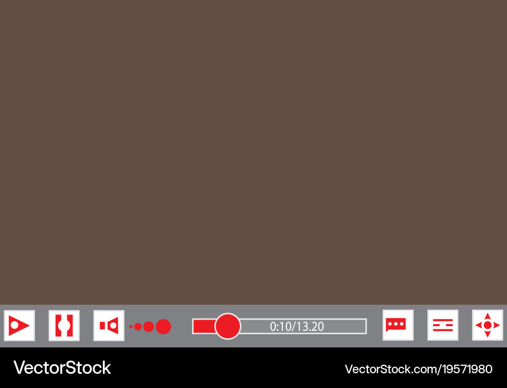 Video player template for web and mobile apps vector image