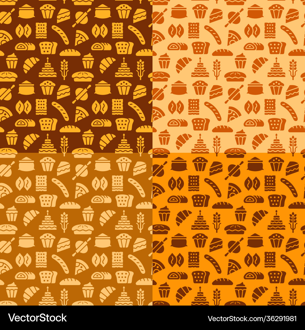 Bakery seamless patterns Vector Image
