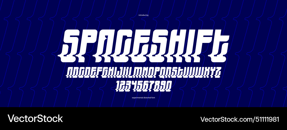 Bended and deformed display font for logos Bended and deformed display font for logos Vector Image