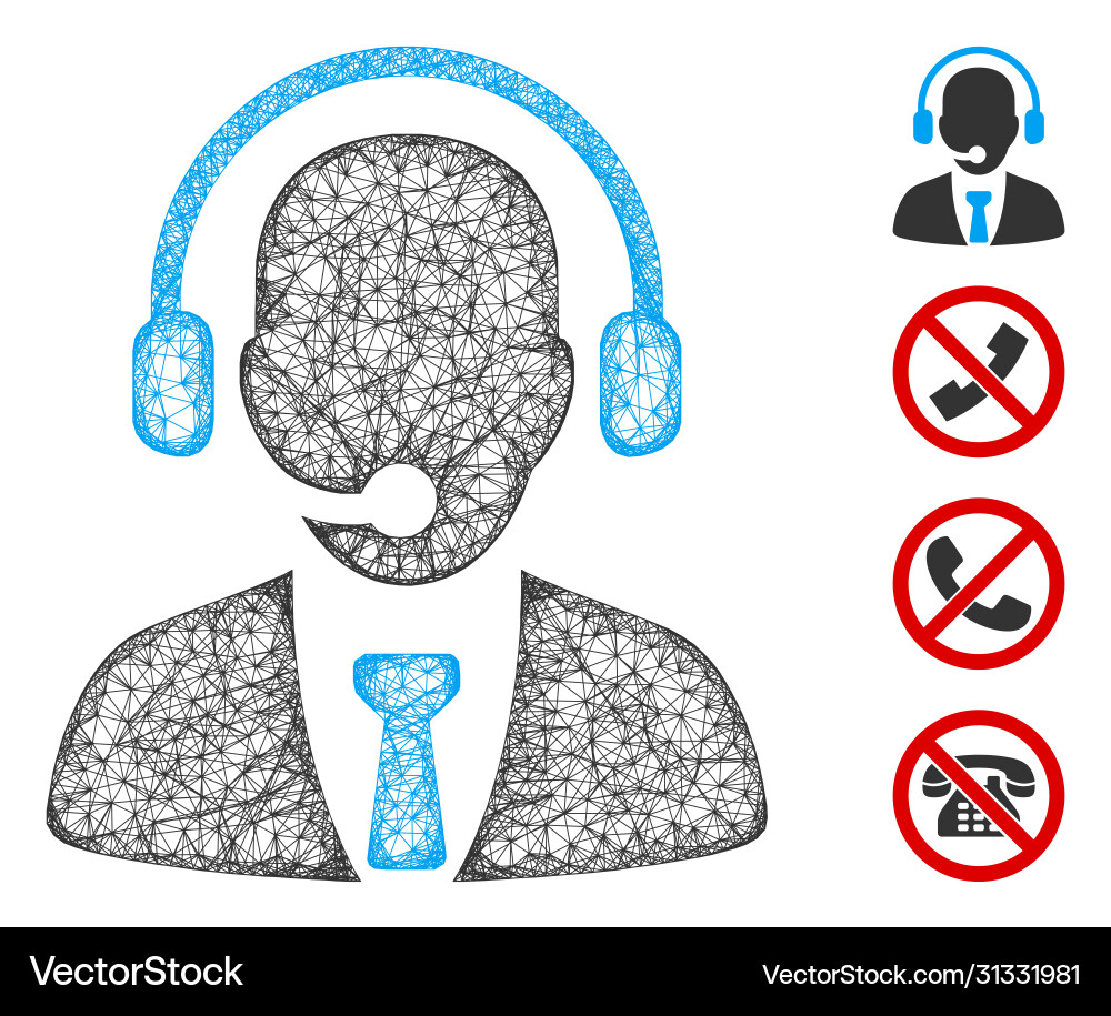 Call center web mesh Call center web mesh vector image