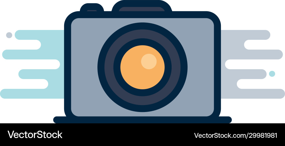 Camera device line fill block style icon vector image