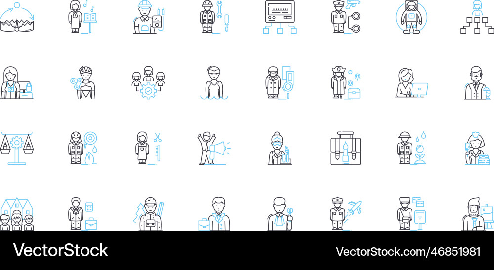 Coalitions linear icons set unity synergy Coalitions linear icons set unity synergy vector image
