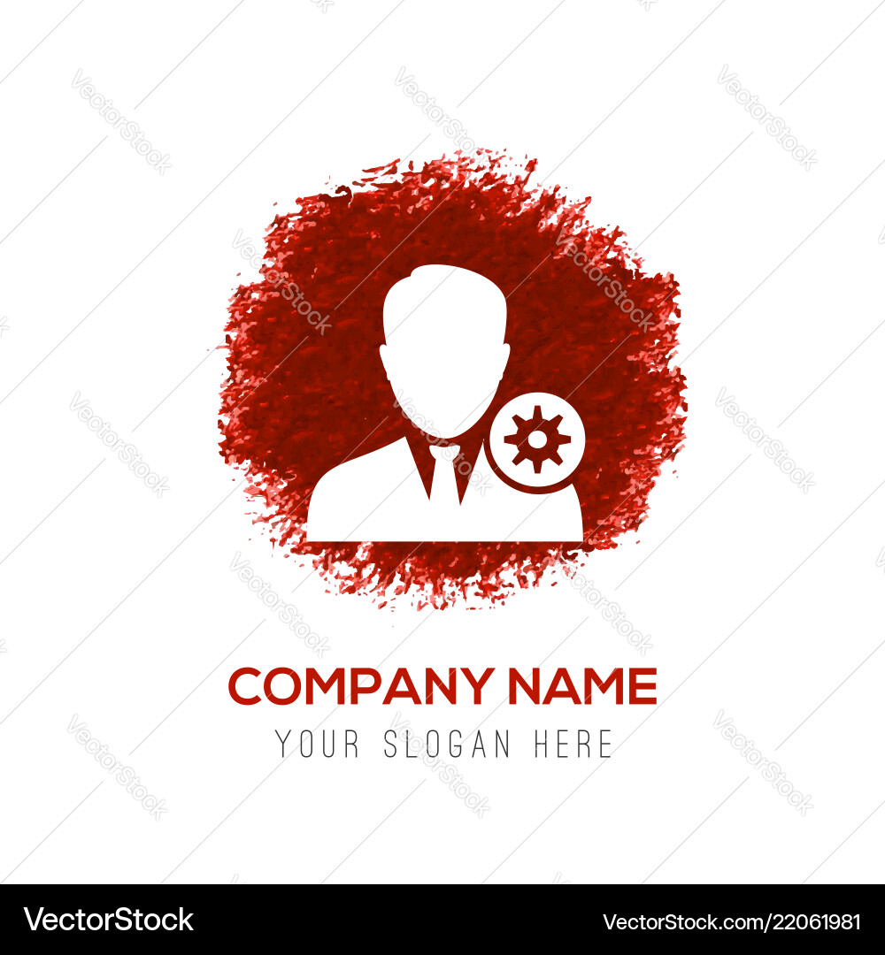 Configuration user icon - red watercolor circle Configuration user icon - red watercolor circle vector image