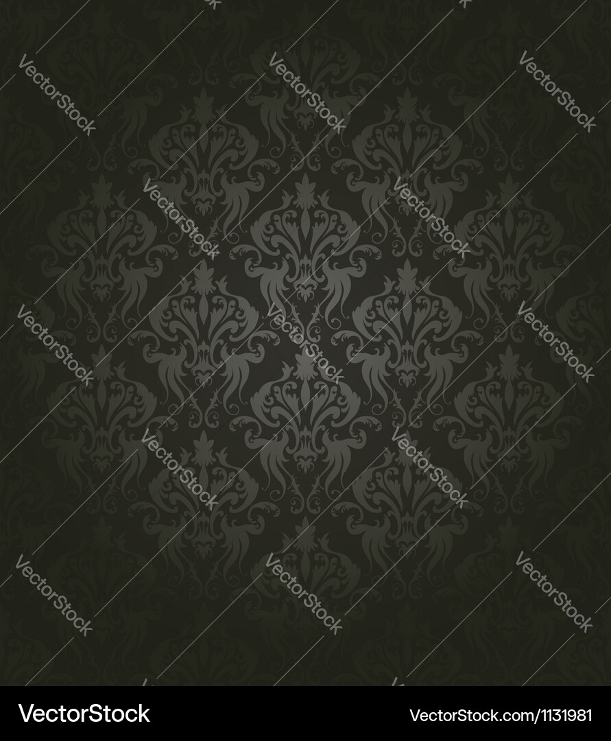 Dark Damask Pattern Vector Image