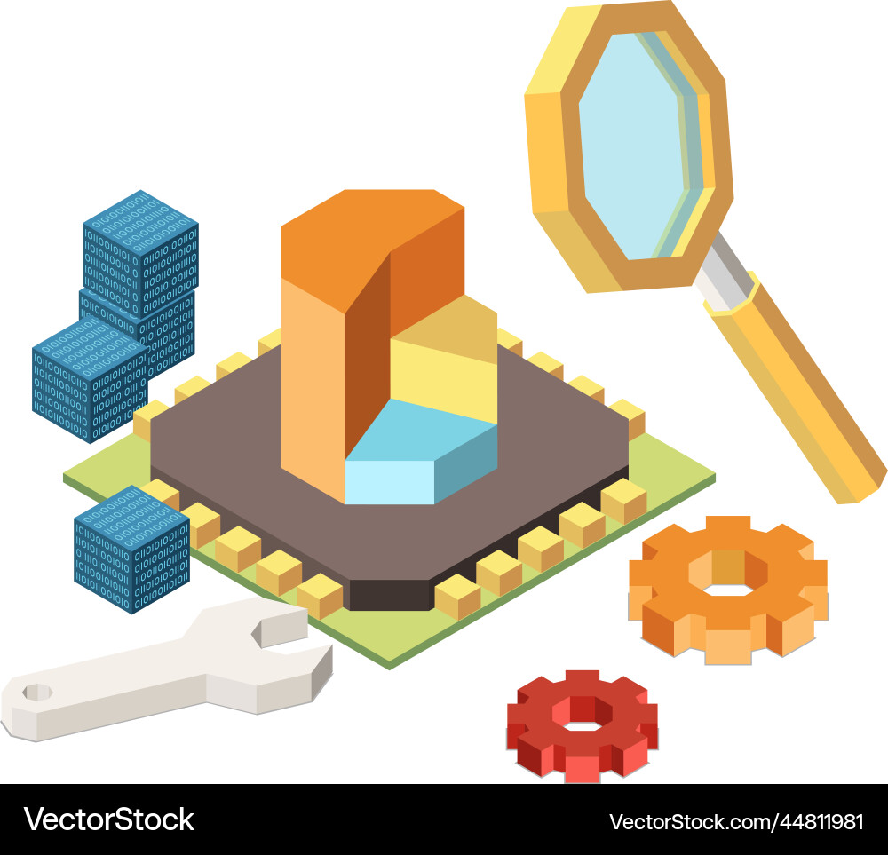 Data chart search composition Data chart search composition vector image