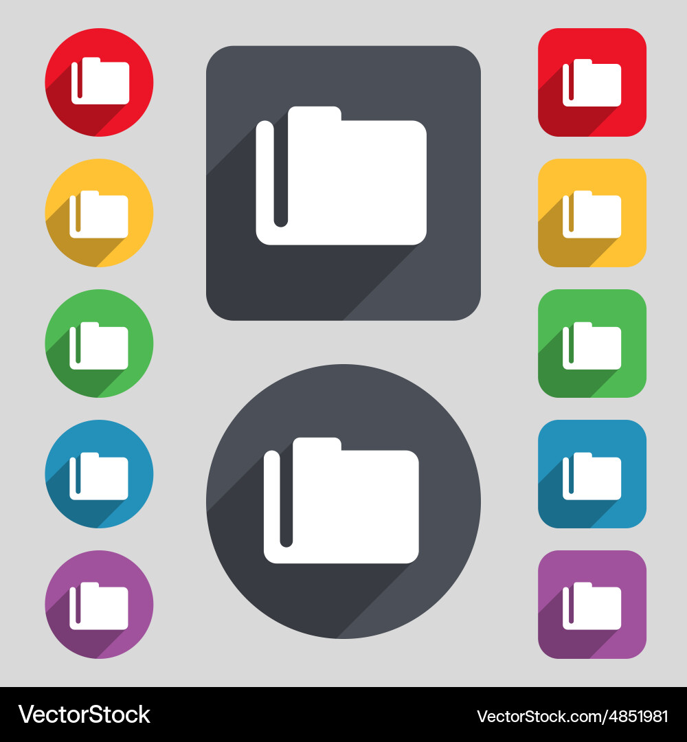 Document folder icon sign a set of 12 colored vector image