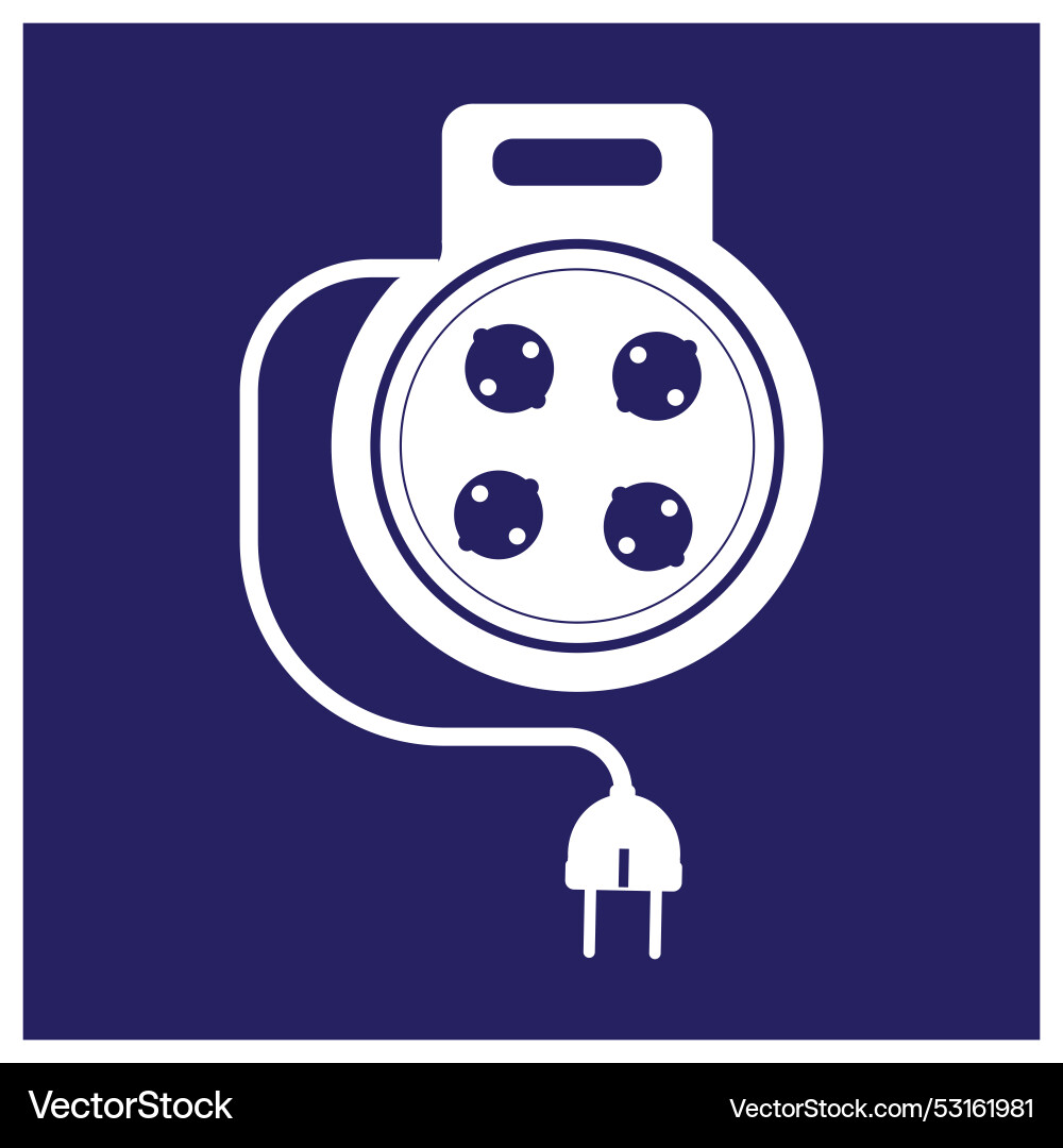 Extension cord simple icon design Vector Image