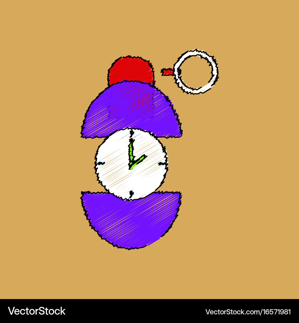 Flat shading style icon grenade time to explode vector image