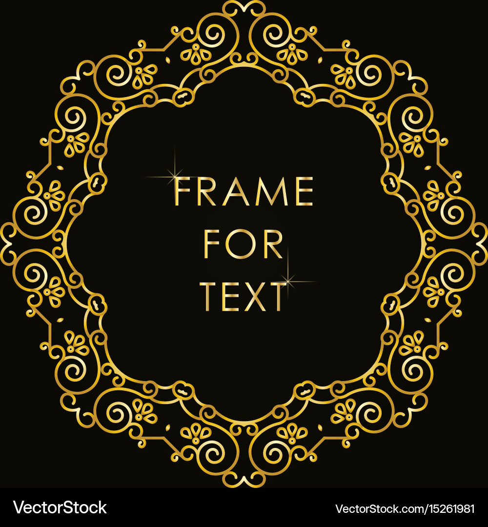 Frame in outline style on black background Vector Image