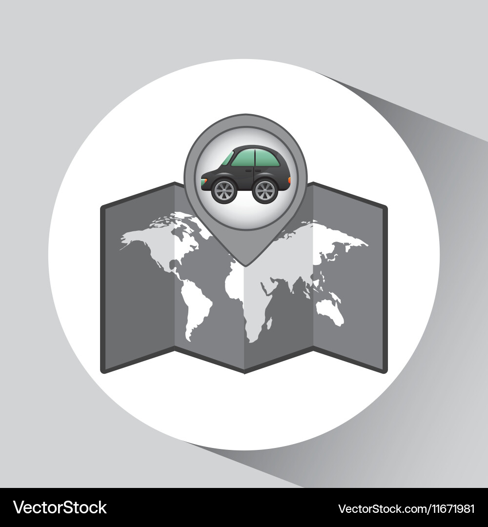 Hatchback car icon map pointer Vector Image