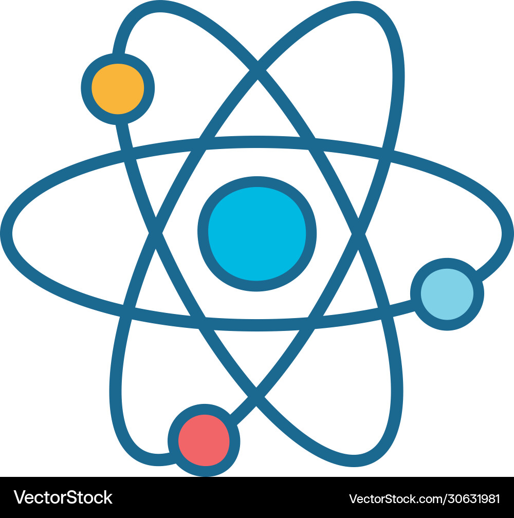 Isolated atom line and fill style icon Vector Image