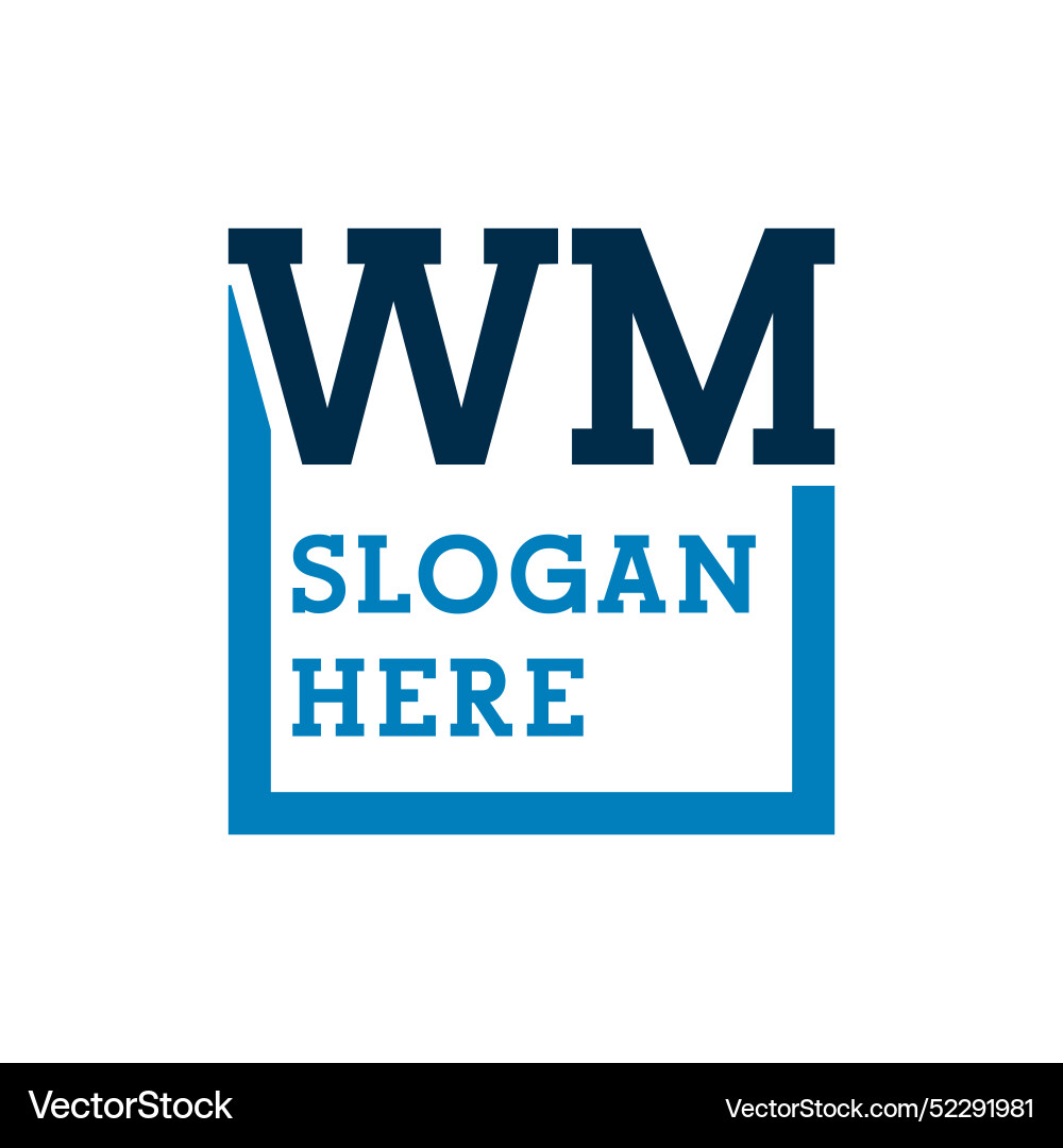 Minimal initials logo letters w and m wm initial Vector Image