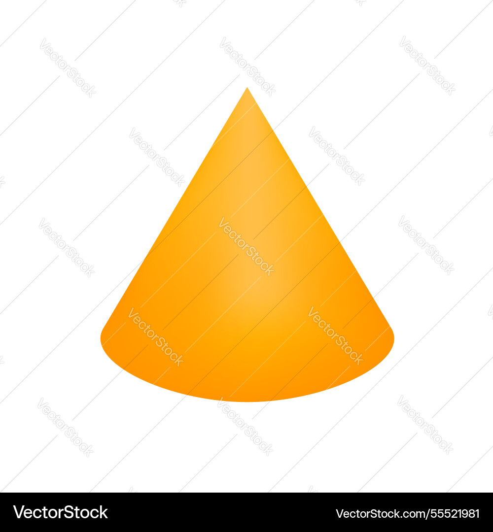 Orange cone basic simple 3d shapes isolated Orange cone basic simple 3d shapes isolated vector image