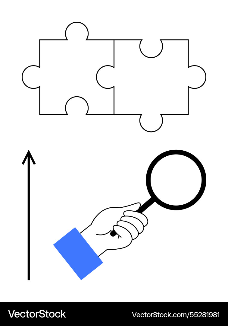 Problem-solving and discovery piecing together Problem-solving and discovery piecing together vector image
