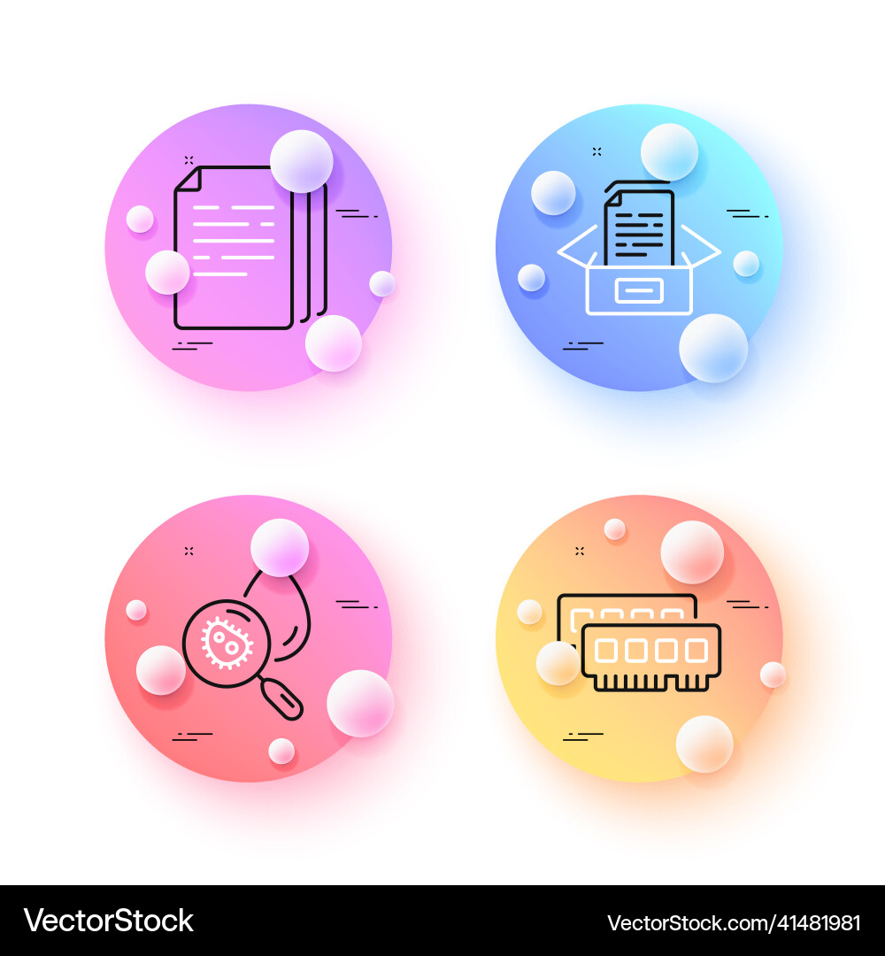Ram copy documents and box minimal line Vector Image