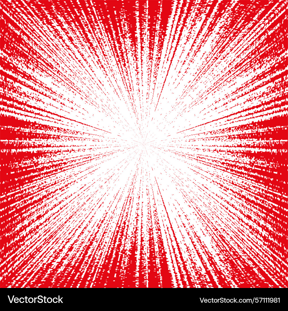 Red rays explosion halftone radial burst dynamic Vector Image