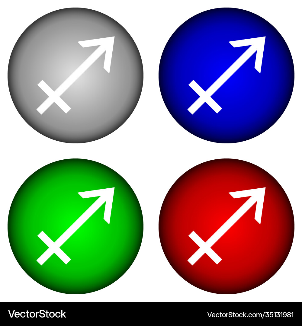 Set buttons with sagittarius symbols Set buttons with sagittarius symbols vector image