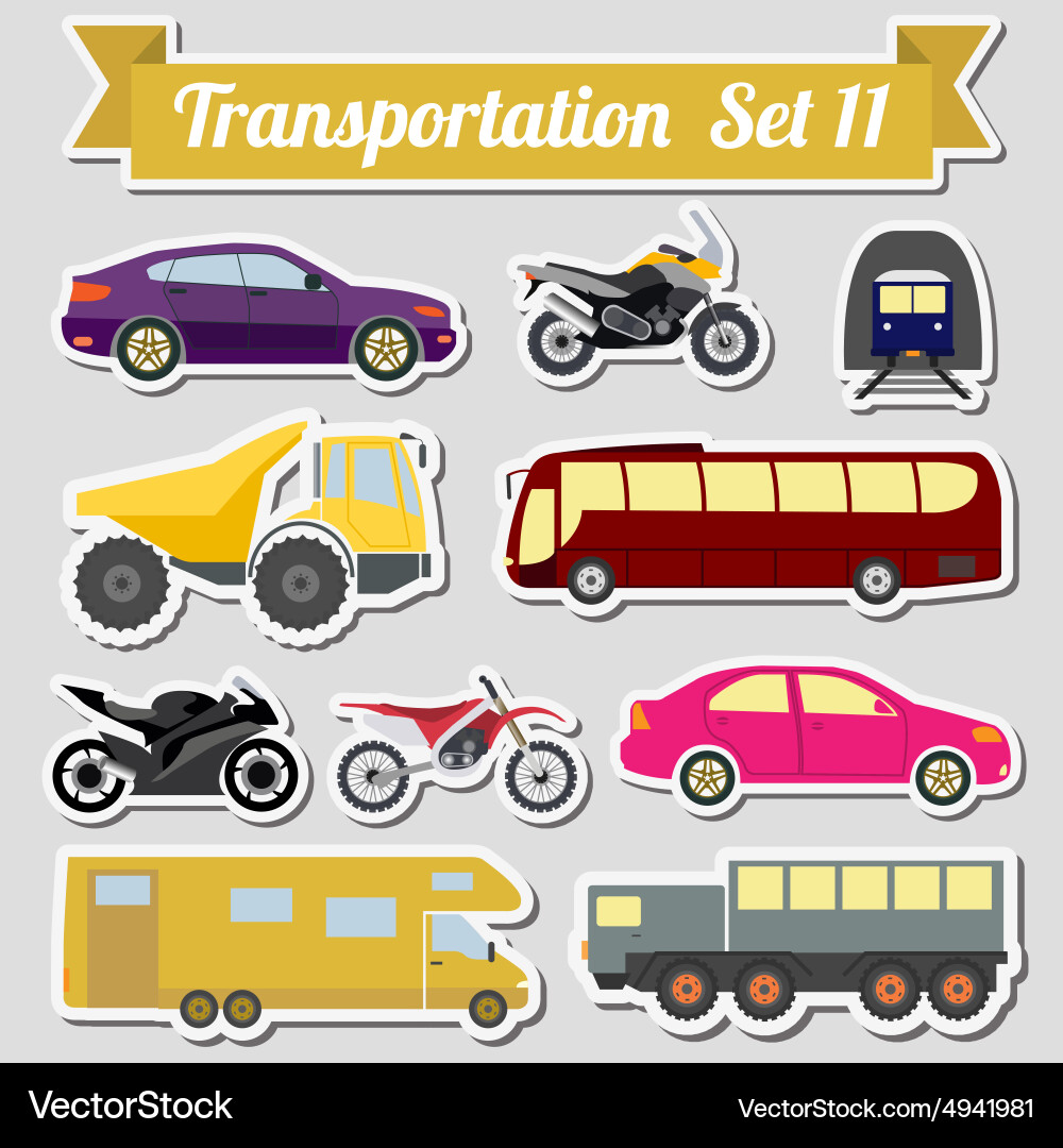 Set of all types transport icon for creating vector image