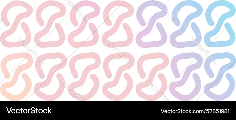 Soft wavy u-shape repeating pattern whimsical vector image